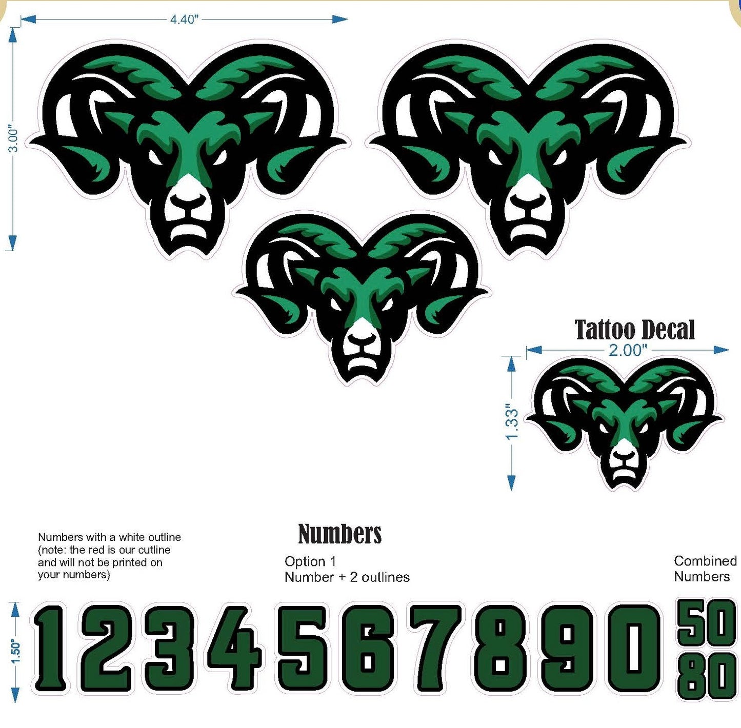 PR Collection - Ram Helmet Number Decal