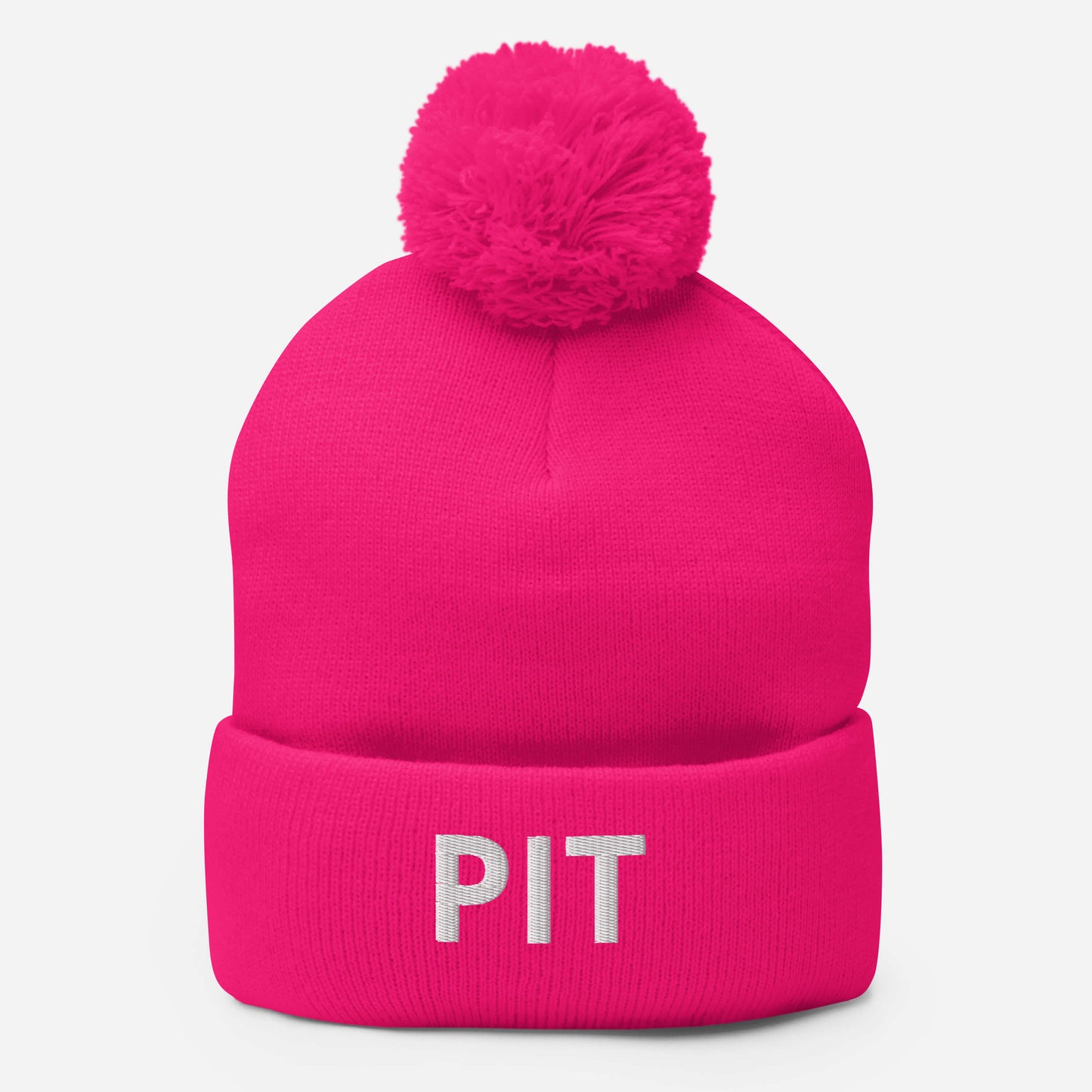 PIT Collection Pom-Pom Toque White Embroidery * 7 color variations *